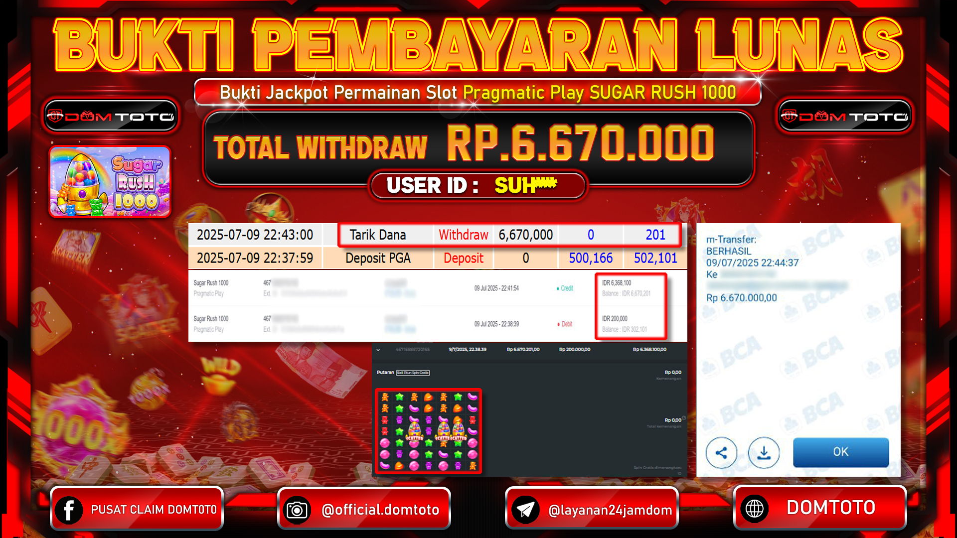 JACKPOT SLOT SUGAR RUSH 1000 09 JULI 2025